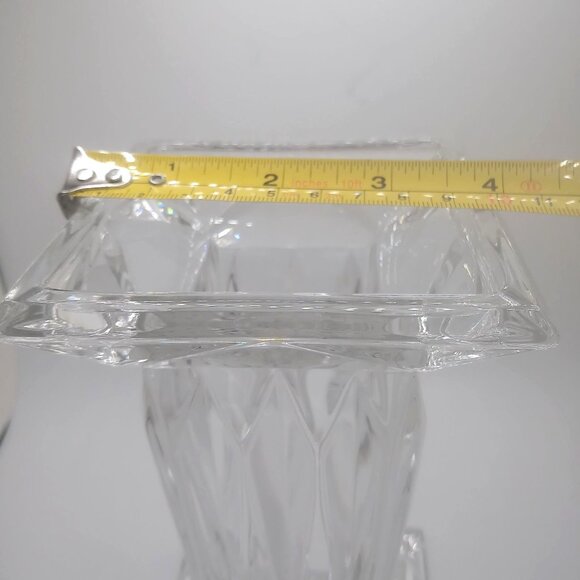 Quad Prism Candle Holder Vase Pillar Pedestal Reversible Clear Crystal 7" Vase - Picture 9 of 10